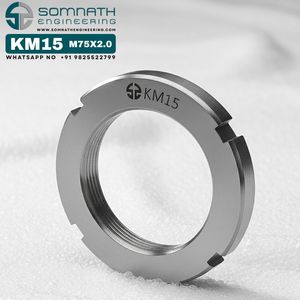 Écrou de blocage DIN 981 KM15 pour usage industriel intensif CLASSE 4, auto-serrant, entièrement fileté, droite, pour roulement, vis 8 mm, écrou CNC - Product Image 1