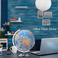 Globo Terráqueo Grande Premium con Base Metálica y Mapa Detallado a Color para el Aprendizaje de Geografía, Estudiantes y Decoración de Oficina