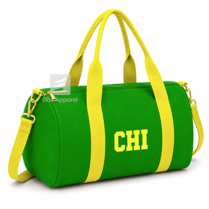 Custom Chi Eta Phi Sorority Tote <b>bag</b> green and yellow Embroidered Logo Daily Use Large Capacity Nylon polyester <b>duffel</b> <b>bag</b> - Product Image 1
