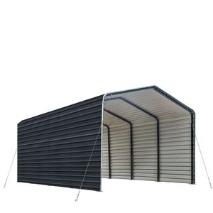 Abri d'auto en métal TMG-MSC1220F de 12 'x 20' avec parois latérales fermées de 8 'Garages Auvents et carports - Product Image 6
