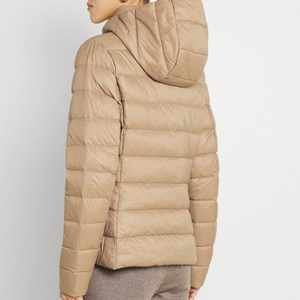 Chaqueta Acolchada con Capucha para Mujer, Manga Larga, Abrigo de Invierno Cálido de Poliéster, Color Sólido, Cierre de Cremallera, Largo Regular - Product Image 2