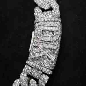 Elegant <b>Iced</b> <b>Out</b> Cuban <b>Chain</b> Link <b>Chain</b> Hip Hop Jewelry in 925 Sterling Silver Moissanite 18MM DOPE JEWELLS - Product Image 2