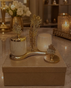 Lanterne en verre avec base en métal et design en spirale pour la décoration de la maison, support de bougie en verre pour table, décoration de mariage - Product Image 5