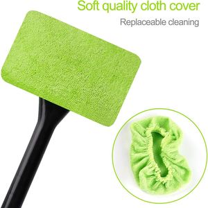 Confezione da 5 testine di ricambio in microfibra verde per la pulizia del parabrezza, lavabili e riutilizzabili, adatte a vari modelli - Product Image 2