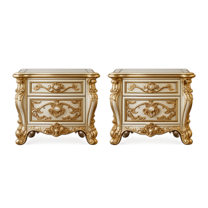 Royal French Style High <b>Back</b> Teak Wood Luxury <b>Bed</b> Hand-Carved Durable Leather Headboard 5+ Drawers Customizable Size Bedroom - Product Image 4