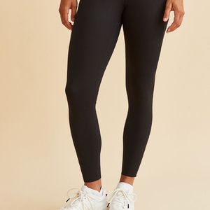 Leggings taille haute sans couture pour femme, longs, noirs, tricotés, extensibles, pour le sport et le yoga, toutes saisons - Product Image 4