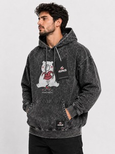 Sweat à capuche pour homme coupe classique délavé à l'acide, style vintage délavé, décontracté streetwear, avec service OEM - Product Image 5