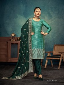 Traje Salwar Vichitra de Primera Calidad con Bordado de Diamantes, Proveedor y Exportador Indio a Bajo Precio, Ropa India y Pakistaní - Product Image 3