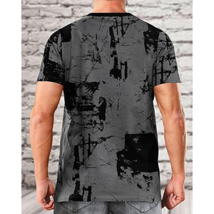 T-shirt graphique hip-hop pour homme, décontracté, élégant, tendance, imprimé, streetwear - Product Image 3