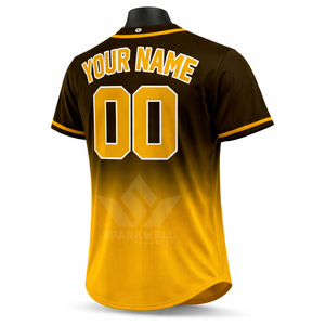 Maillot de baseball personnalisé pour homme adulte, manches courtes, sublimation du nom et du numéro de l'équipe sur le devant, design respirant, polyester, uniforme - Product Image 3