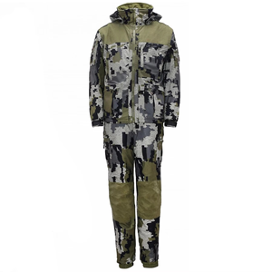 GRACE SIGN Unisex Camouflage <b>Canvas</b> Soft Shell Hunting Suit Full Sleeve Zipper Hooded Waterproof Breathable Winter Outdoor Wear - Product Image 1