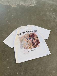 Camiseta de Verano para Hombre, Estilo Hip Hop, Estampada con Pedrería, Oversize, de Algodón, Personalizada con Gráficos - Product Image 6