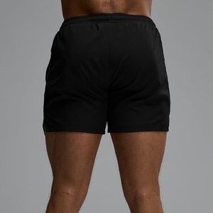 Men's <b>Black</b> Quick Dry Gym Shorts With Side Stripe Elastic Waist Casual Sport Short - Product Image 2