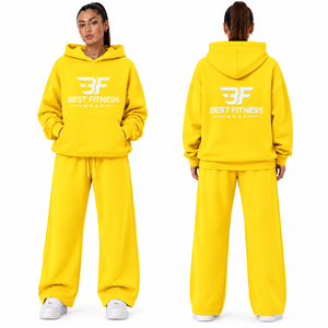 Ensemble de survêtement surdimensionné personnalisé pour femme – Qualité supérieure en coton et polaire technique – Sweat à capuche et pantalon large - Product Image 5