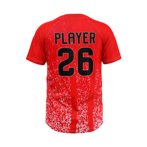 Maillots de baseball personnalisés imprimés, anti-bactériens, à manches courtes, respirants, à séchage rapide, anti-humidité, pour équipes de softball - Product Image 5