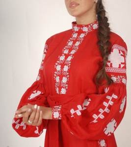 Robe longue décontractée 100 % coton faite à la main pour femme, broderie machine, ceinture, bouton, col chinois, manches courtes, émeraude, sexy, vente en gros - Product Image 3