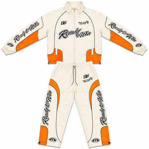 Ensemble de survêtement Ready To Win Industries, crème et orange, manches longues, fermeture éclair, sportif, respirant, polyester, adulte, unisexe, printemps - Product Image 1