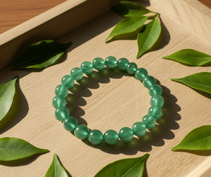 Handmade AAA Green Aventurine Round Bead Bracelet – Polished Gemstone Stretch Bracelet for <b>Men</b> & Women - Product Image 3