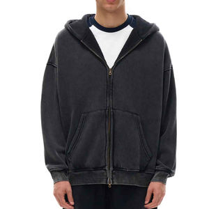 Sudadera con Capucha OEM, Lavada al Ácido, Estilo Vintage, Efecto Desgastado por el Sol, Personalizable con Impresión, Sudadera de Algodón Grueso para Hombre - Product Image 3