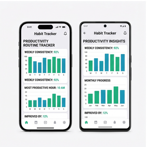 Application RoyalCraft Habit Tracker – Créez des habitudes, des objectifs quotidiens, suivez vos séries de réussite et obtenez des informations sur votre productivité iOS/Android - Product Image 3
