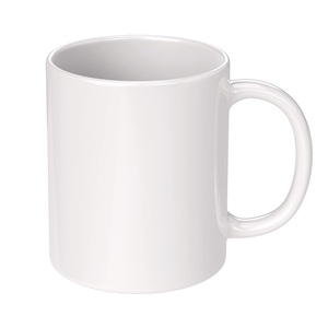 Mug à café en céramique blanche personnalisé OEM, finition brillante, design minimaliste, compatible lave-vaisselle et micro-ondes, idéal pour le bureau, idée cadeau - Product Image 1