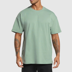 เสื้อยืดคอกลมโอเวอร์ไซส์ทรงหลวม ผ้าฝ้าย 100% หนานุ่ม สำหรับผู้ชาย ขายส่ง รับสกรีนโลโก้  แบบยาวพิเศษ เป็นมิตรต่อสิ่งแวดล้อม - Product Image 5
