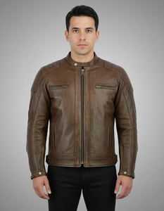 Chaqueta de cuero para hombre estilo motorista de manga larga personalizada nueva chaqueta de cuero para hombre de tamaño adulto cálido de invierno - Product Image 4