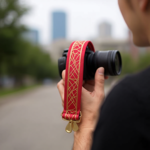 Ilan Handbag <b>Strap</b> 3.8 Cm 75-145 Cm Adjustable With Gold Thread Pattern For Bag And Camera - Product Image 3