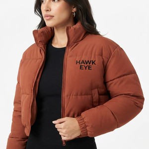 Women's Custom <b>Cropped</b> <b>Puffer</b> <b>Jacket</b> Winter Quilted Full Zip Short length Outerwear Custom Private Label Manufacturer - Product Image 6