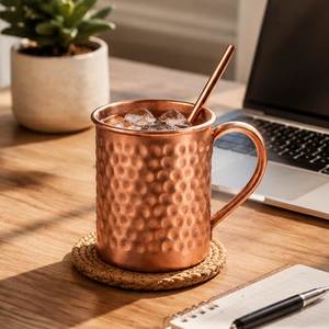 Tazas de Cobre Artesanales para Moscow Mule, Pulimentadas, Hechas a Mano, Artículos de Bar Premium para Cócteles, Cocina y Comedor - Product Image 3