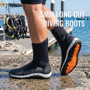 Botas de Buceo Aropec de Neopreno de 5mm con Cremallera YKK, Suela de Goma Antideslizante de 3 Colores, Puntera y Talón Reforzados - OEM/ODM - Product Image 2