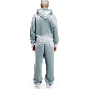 Men Sun Faded Tracksuit Vintage Washed Soft Breathable Cotton <b>Blend</b> Athletic Fashion Outfit Sweatshirt Matching Jogger Pants - Product Image 3