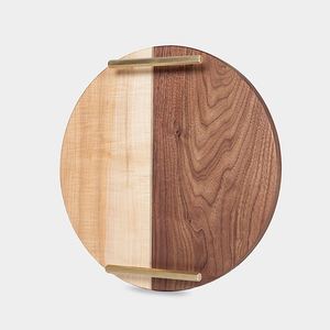 Wholesale Luxury Round Wooden Dining Tray Bulk Copper Handles Hotel Restaurant Serving Platter Elegant Acacia Tablewar - Product Image 6