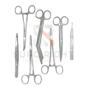 Juego de Instrumentos Quirúrgicos Menores de Acero Inoxidable con Bandeja Quirúrgica, Kit Médico Reutilizable para Cirugía General y Ginecología de Blush Surgical - Product Image 4