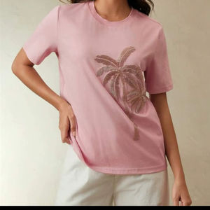 Vestido Túnica de Playa Ultra Bonito, Estilo Relajado y Chic, con Bordado de Hojas Rosas y Adornos de Cuentas, para Mujer - Product Image 1