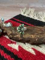 Bague artisanale en argent sterling avec turquoise de Kingman, pierre précieuse naturelle, style bohème du Sud-ouest, bijou statement artisanal