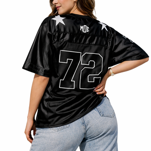 Maillot de football américain unisexe personnalisé en tissu sport premium, style streetwear ample et oversize avec broderie et maille - Product Image 4