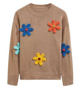 Suéter de Punto con Cuello Redondo, Transpirable, Clásico, Informal, para Invierno - Suéter de Punto Suave y Transpirable para Mujer, Otoño - Product Image 1