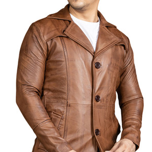 Abrigo de Cuero para Hombre al por Mayor, Chaqueta de Cuero Genuino Elegante, Ropa de Invierno de la Mejor Calidad, Fabricación a Granel con Logotipo Personalizado - Product Image 5