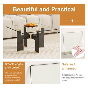 Piano Tavolo Quadrato in Vetro Temperato Trasparente da 24 Pollici, Resistente al Calore per Cucina e Ristorante, per Varie Occasioni, Prodotto per Tavolino da Caffè - Product Image 6