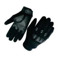 Gants de moto en cuir noir, gants de protection à doigts complets, gants de sport respirants pour l'extérieur