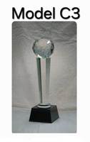 Trophée de luxe en métal moulé sous pression avec logo personnalisé et finition chromée pour récompenses d'entreprise, prix sportifs et reconnaissance des cadres
