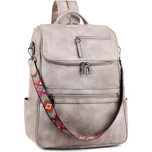 Ladies Premium Goat Leather Backpack Large Space Capacity Modern Minimal <b>Bagpack</b> Suitable For Work Travel & Daily Essentials - Product Image 5