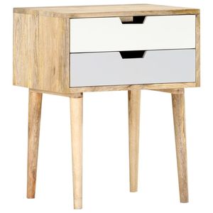 Table de chevet en bois de manguier massif marron et commodes multicolores - Product Image 2