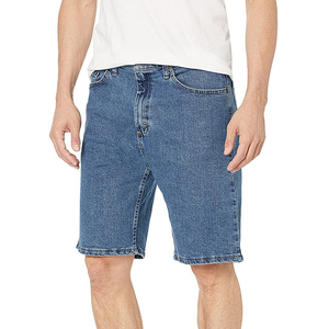 Shorts en jean vintage pour hommes, coupe droite, style streetwear d'été, personnalisés, baggy, effet usé, en denim de coton délavé foncé - Product Image 5