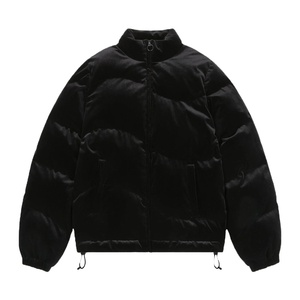 Waterproof Windproof Eco-Friendly Breathable Casual Winter Jacket Pockets Wholesale Custom OEM Printed <b>Fleece</b> Puffer Stand Men - Product Image 1