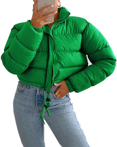 Side Pockets & Adjustable Waist Women's <b>Puffer</b> <b>Jacket</b> New Style Hip Hop Fashion Wear Clothes Stand Collar <b>Crop</b> <b>Puffer</b> <b>Jackets</b> - Product Image 6