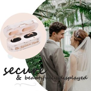 Boîte à alliances en bois pour cérémonie de mariage - Boîte porte-alliances en bois pour fiançailles, accessoires de mariage, boîtes à alliances - Product Image 4