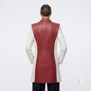 Custom Long Women PU <b>Leather</b> <b>Blazer</b> Coat Single Women <b>Leather</b> <b>Blazer</b> Pockets <b>Jacket</b> Outerwear Full Sleeve <b>Leather</b> <b>Blazer</b> - Product Image 2
