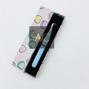 Pinzas de Precisión de 90 Grados con Punta de Diamante, Color Azul Bebé, Acero Inoxidable, para Extensión de Pestañas, con Logotipo Personalizado - Product Image 6